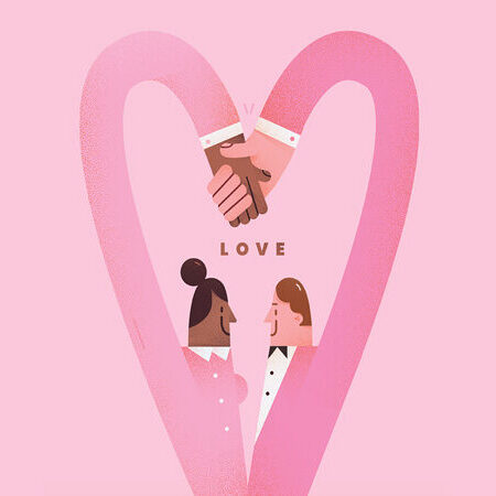 Miniaturka - postacie tworzące serce z rąk "Love", plakaty, ilustracje.