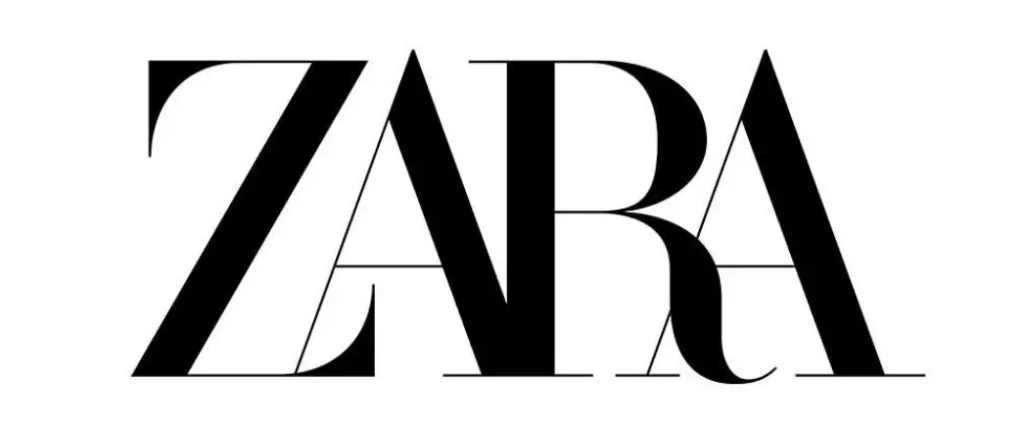Logo firmy Zara, czyli łamanie zasad typografii w projektowaniu.